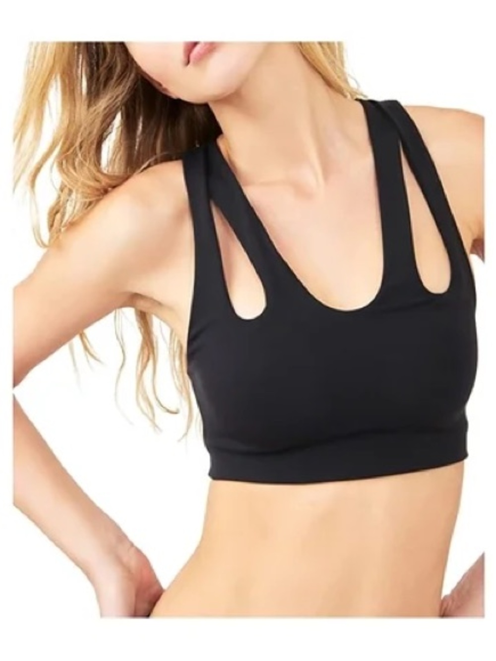 Free People Movement Black Strappy Sports Bra Small